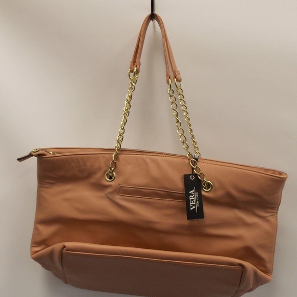 Vera New York Madeira Vegan Leather Tote Bag NWT. Toffee color - Picture 3 of 4